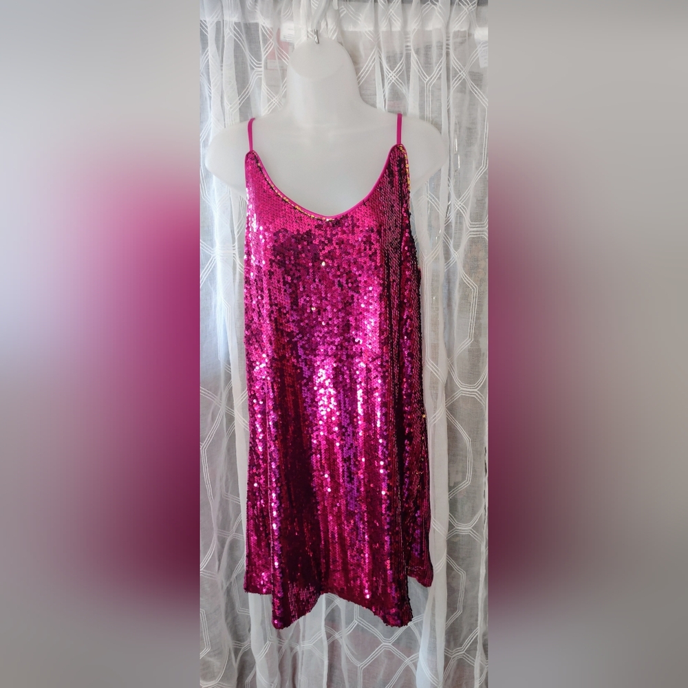 Allegra K Pink/Purple Sequin Dress